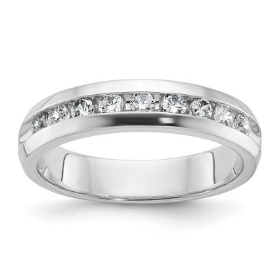 Black Bow Jewelry 5.25mm 14K White Gold 9-Stone 1/2 Ctw Diamond Standard Fit Band