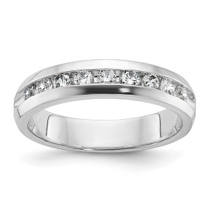 Black Bow Jewelry 5.25mm 14K White Gold 9-Stone 1/2 Ctw Diamond Standard Fit Band - 1 of 4