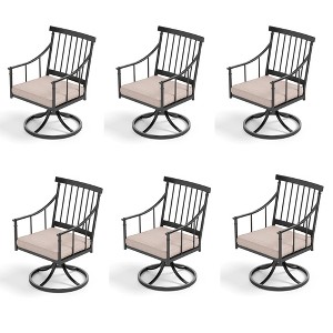 Captiva Designs Outdoor Patio Metal Dining Steel Chairs with Removable Seat Cushion - 1 of 4