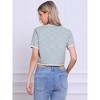 Allegra K Women's Tweed Knit Crew Neck Short Sleeve Cropped Casual Cardigan Jackets - 3 of 4