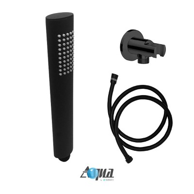 KubeBath Aqua Rondo by KubeBath Matte Black Handheld Kit With Handheld, 5Feet Long Hose and Wall Adapter