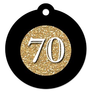 Big Dot of Happiness Adult 70th Birthday - Gold - Birthday Party Favor Gift Tags (Set of 20) - 1 of 4