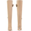 BLISSFUL STEP Women's Pointed Toe Stiletto Heel Rhinestone Flower Over the Knee High Boots - 2 of 4