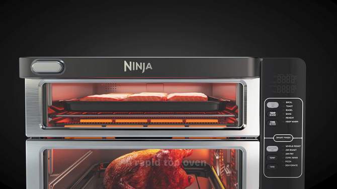 Ninja 12-in-1 Double Oven with FlexDoor, FlavorSeal &#38; Smart Finish, Rapid Top Oven, Convection and Air Fry Bottom Oven - DCT401, 2 of 14, play video