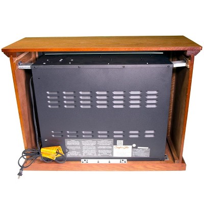 Vintage Oak Electric Mobile Fireplace with Tri-Color Flame