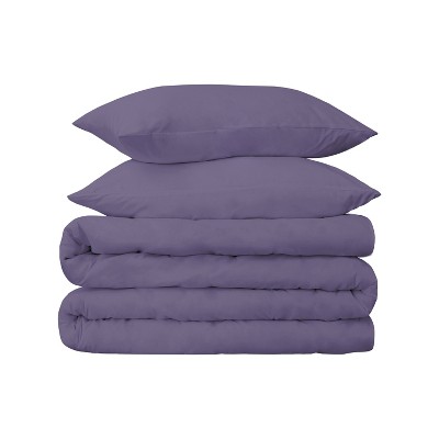 650-Thread Count Cotton Solid Duvet Cover and Sham Set by Blue Nile Mills