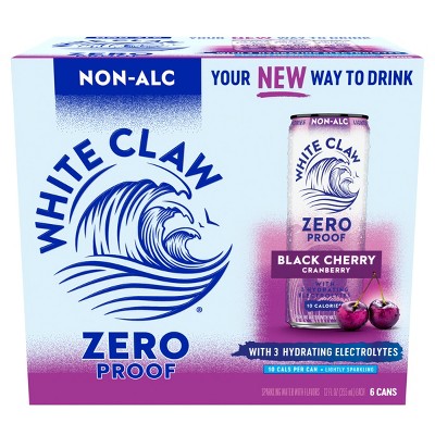 White Claw Zero Proof Black Cherry Cranberry Non-Alcoholic Seltzer - 6pk/12 fl oz Cans