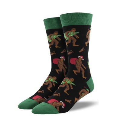 Novelty Socks 16.0" Big Foot Christmas Sasquatch Folklore Socksmith  -  Socks