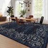 Washable Farmhouse Floral Print Living Room Rugs, Soft Non Slip Modern Bedroom Carpet, Ultra Thin Vintage Floor Rug for Home Office - 4 of 4