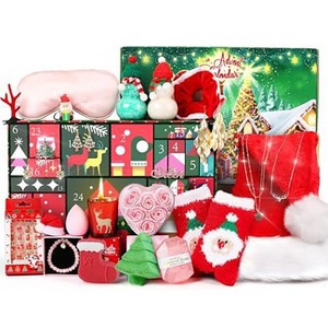 Aoibox 24 Piece Advent Calendar 2025 for Adults Christmas Beauty and Spa Gift Set Relaxation Bath Accessories and Cozy Essentials - 1 of 4