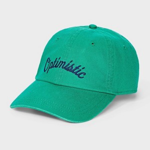 Optimistic Baseball Hat - Universal Thread™ Green: Cotton Twill, Adjustable Back Tuck, One Size - 1 of 4