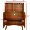 31.5" Liquor Cabinet with Wine Glass Holder, Adjustable Shelf, Wine Rack, Sideboard Buffet for Dining Room, Kitchen, Farmhouse Home Bar Storage - 3 of 4
