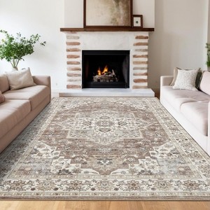 Carpet, decorative carpet, vintage distressed indoor carpet, easy to clean, used for living rooms - 1 of 4