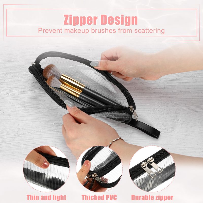 Unique Bargains PVC Zipper-Closure Clear Makeup Brush Pouch 1 Pc, 3 of 7