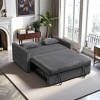 Futon Corduroy Sofa Bed with Adjustable Backrest, Pull-Out Bed, Storage Pocket, and 3-in-1 Convertible Design - 3 of 4