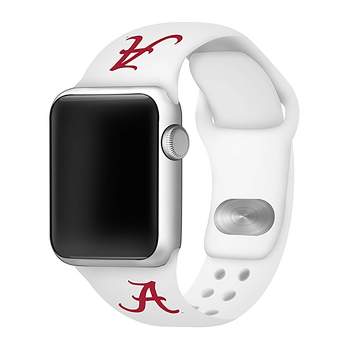NCAA Alabama Crimson Tide White Apple Watch Band
