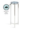 Kate and Laurel Aguilar Round Metal Drink Table, 8x8x23, Blue and Silver - 3 of 4