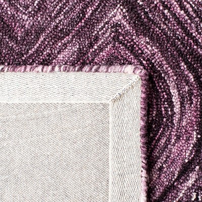 Hand-Tufted Purple Wool Square Area Rug, 6' x 6'