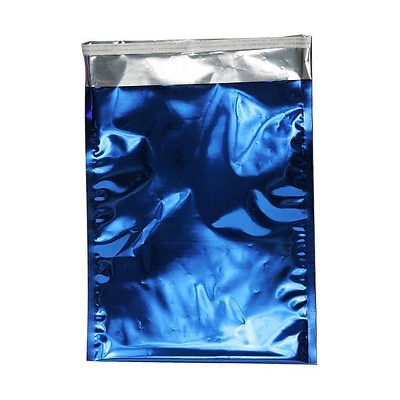 JAM Paper 10 x 13 Open End Catalog Foil Envelopes w/Self-Adhesive Closure Blue 01323294B