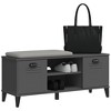 vidaXL Shoe Bench Storage Shelf Organizer Hallway Furniture Engineered Wood - Anthracite Gray - 4 of 4