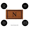 Evergreen Monogram Indoor Outdoor 100% Natural Coir Doormat 28" x 16" |  Letter  "N" - 2 of 4