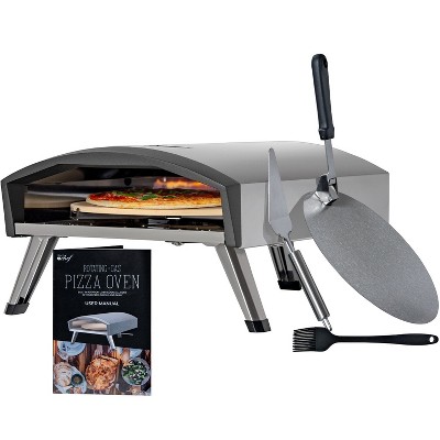 Deco Chef Outdoor Gas Pizza Oven, Portable Design, Self-Rotating Baking Stone, Stainless