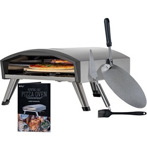 Deco Chef Outdoor Gas Pizza Oven, Portable Design, Self-Rotating Baking Stone, Stainless - 1 of 4