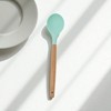 Unique Bargains Spoon Hand Wash Only Large Solid Spoon Silicone Wooden Handle 12.6" 1 Pc - 2 of 4