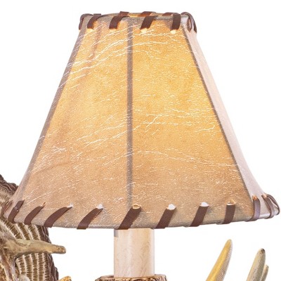 Rustic Brown Faux Leather Antler Wall Sconce