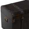 Set of 3 Traditional Wood Trunks Brown - Olivia & May: Distressed Finish, No Assembly, Decorative Storage - 4 of 4