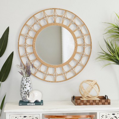 mirror with bamboo frame