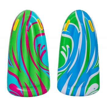 Syncfun 2 Pack Inflatable Boogie Boards for Kids Swimming Pool Floating Toys, Learn to Swim Water Boards
