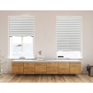 36"x72" Lumi Home Furnishings Light Filtering Pleated Paper Window Shade White: Cordless Self-Adhesive Indoor Blinds - 1 of 4