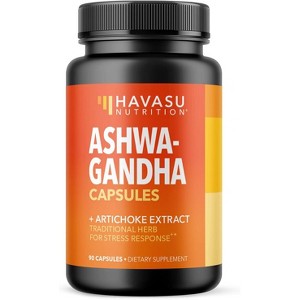 Ashwagandha Pills, Ashwagandha Capsules for Stress Relief, Havasu Nutrition, 90ct - 1 of 4