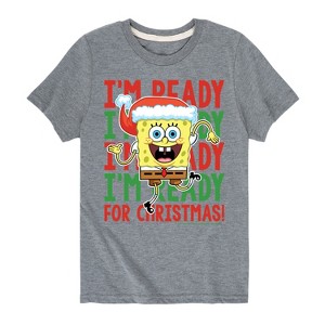 Boys' - SpongeBob SquarePants - I'm Ready For Christmas Short Sleeve Graphic T-Shirt - 1 of 4