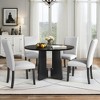 5-Piece Dining Set with Round Table and 4 Upholstered Chairs - 2 of 4