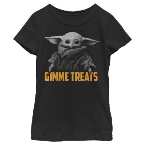 Girl's Star Wars: The Mandalorian Halloween Grogu Gimme Treats T-Shirt - 1 of 4