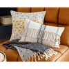 Livabliss Linen Stripe Embellished Cottage Throw Pillow - 4 of 4