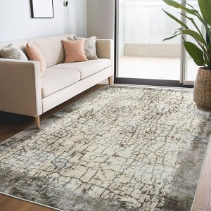 10x13 Large Machine Washable Area Rug with Non Slip Backing Abstract Stain Resistant Rug for Living Room Bedroom Playroom Dining Room Office - 1 of 4