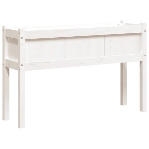 vidaXL Garden Planter White Solid Pine Wood 41.3 in wide - 1 of 4