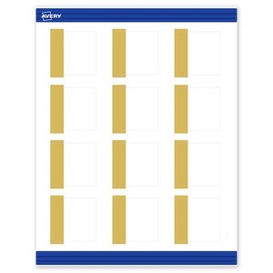 Avery Printable Square Cards, Gold-Dipped Edge, 2" x 2", Matte White Square Cards, Laser/Inkjet, 120ct, Great for Business Cards - 1 of 4