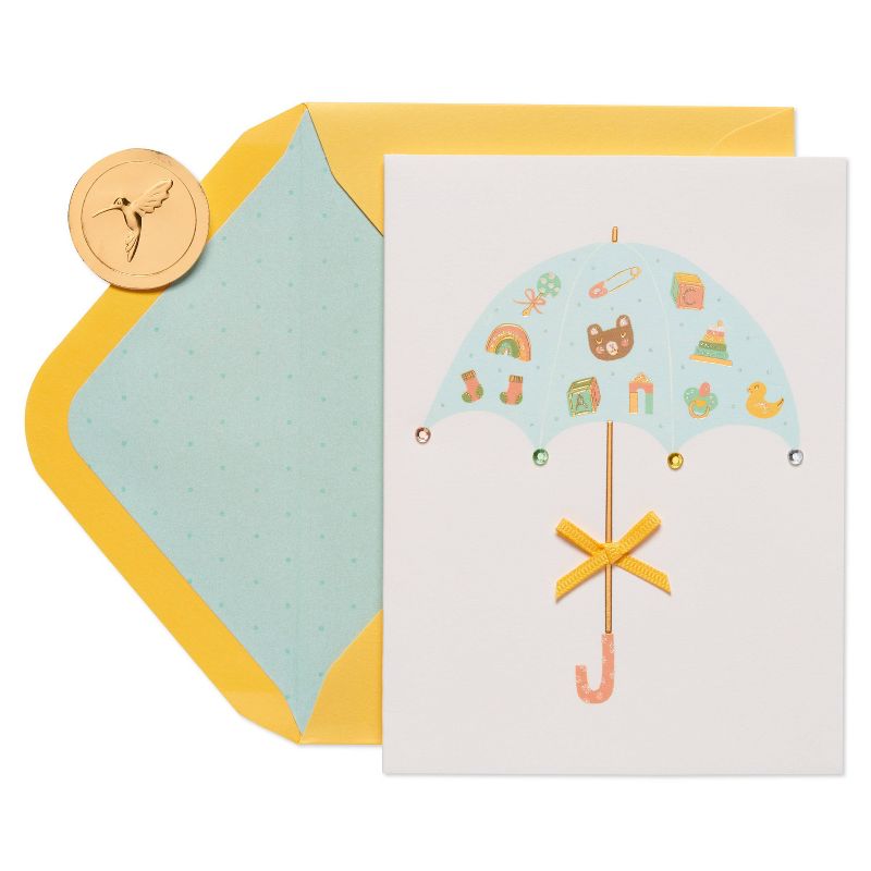 Umbrella with Baby Toys Congratulation Card - PAPYRUS, 4 of 8