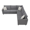 Modern Upholstered Living Room Sectional Sofa, With 3 Pillows, Gray - ModernLuxe - image 4 of 4