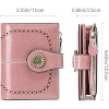 Hachikiko Small Bifold Wallet - Vegan Leather RFID Blocking Card Holder with Zipper Coin Pocket, Compact & Roomy£¬Pink - 3 of 4