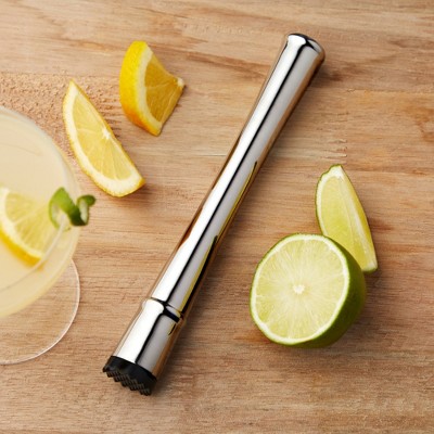 Viski Stainless Steel Cocktail Muddler with Plastic Base