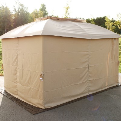 Tan Polyester 4-Piece Gazebo Sidewall Set for 10' x 13' Gazebo