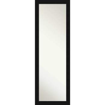 17" x 51" Avon Framed Full Length On the Door Mirror Black - Amanti Art