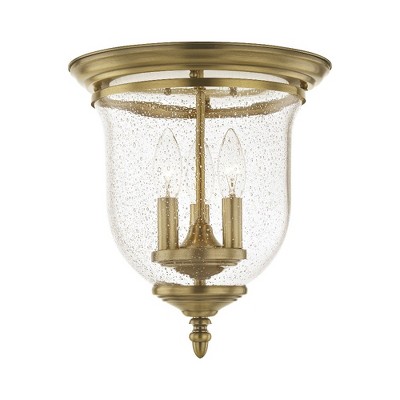 Livex Lighting Legacy 3 - Light Flush Mount in  Antique Brass