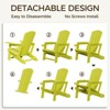 SEVOBAL Outdoor Portable Chairs Folding Adirondack Wooden Textured with Cup Holder Weather Resistant with Cup Holder, Yellow, 29.6"*31.4"*36.4" - 4 of 4
