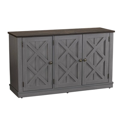 48" Gray Rustic Wood TV Stand with Cabinet